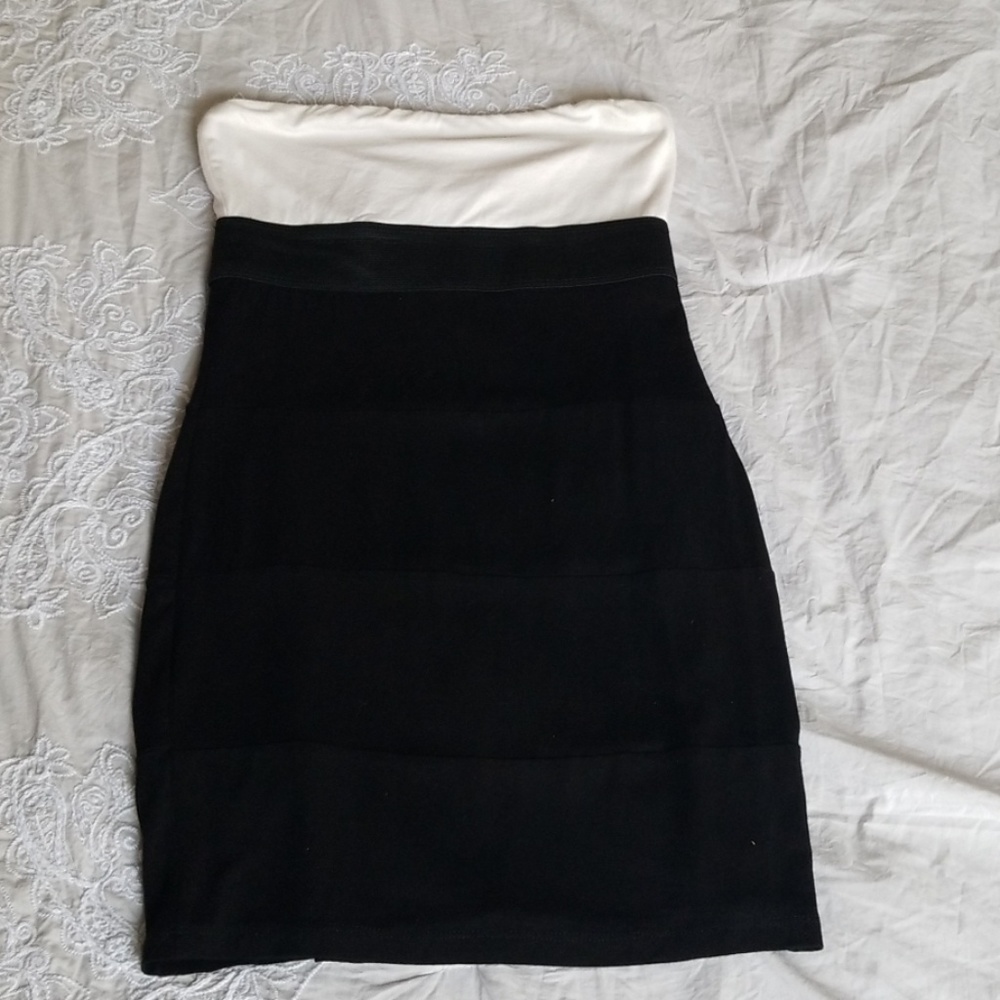 Strapless black dress